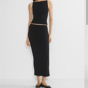 Babaton black Aritzia sculpt  knit tube skirt